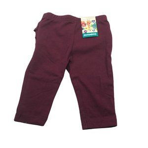Garanimals Girl's Size 3-6 Month Ruffle Butt Legging Burgundy New With Tags